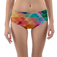 Texture Triangle Reversible Mid-waist Bikini Bottoms