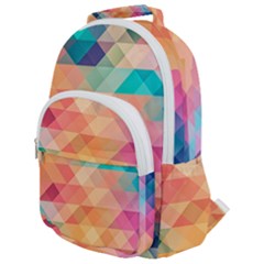 Texture Triangle Rounded Multi Pocket Backpack