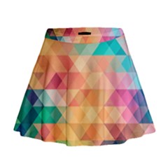 Texture Triangle Mini Flare Skirt