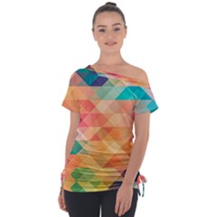 Texture Triangle Tie-up Tee