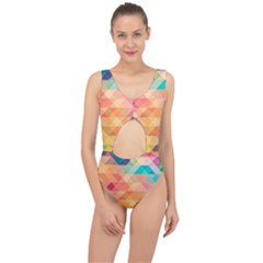 Texture Triangle Center Cut Out Swimsuit by HermanTelo