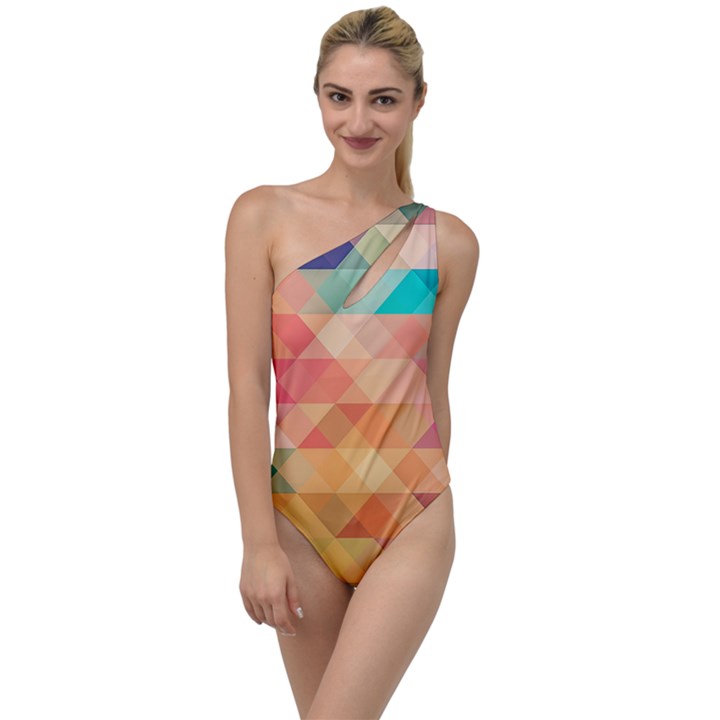 Texture Triangle To One Side Swimsuit