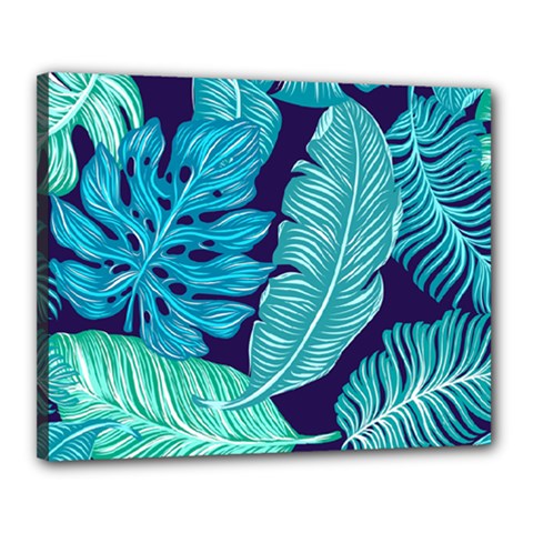 Tropical Greens Leaves Banana Canvas 20  X 16  (stretched)