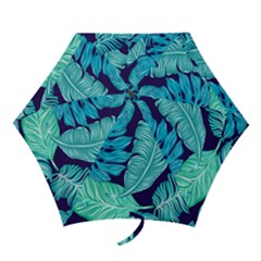 Tropical Greens Leaves Banana Mini Folding Umbrellas