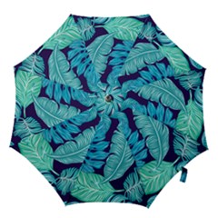 Tropical Greens Leaves Banana Hook Handle Umbrellas (large)