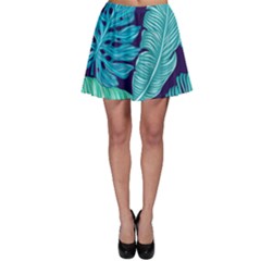 Tropical Greens Leaves Banana Skater Skirt