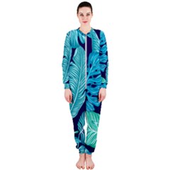 Tropical Greens Leaves Banana Onepiece Jumpsuit (ladies) 