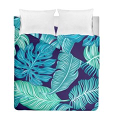 Tropical Greens Leaves Banana Duvet Cover Double Side (full/ Double Size)