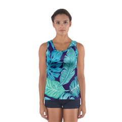 Tropical Greens Leaves Banana Sport Tank Top 