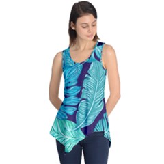 Tropical Greens Leaves Banana Sleeveless Tunic