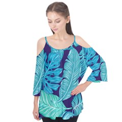 Tropical Greens Leaves Banana Flutter Tees