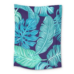 Tropical Greens Leaves Banana Medium Tapestry