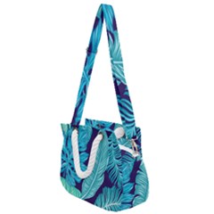 Tropical Greens Leaves Banana Rope Handles Shoulder Strap Bag