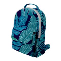 Tropical Greens Leaves Banana Flap Pocket Backpack (large)