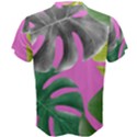 Tropical Greens Pink Leaf Men s Cotton Tee View2