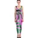 Tropical Greens Pink Leaf One Piece Catsuit View1