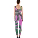 Tropical Greens Pink Leaf One Piece Catsuit View2