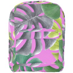 Tropical Greens Pink Leaf Full Print Backpack