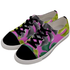 Tropical Greens Pink Leaf Men s Low Top Canvas Sneakers