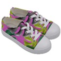 Tropical Greens Pink Leaf Kids  Low Top Canvas Sneakers View3