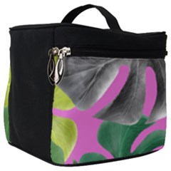 Tropical Greens Pink Leaf Make Up Travel Bag (big)