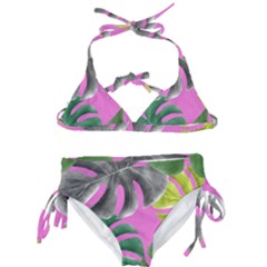 Tropical Greens Pink Leaf Kids  Classic Bikini Set