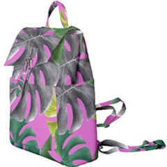 Tropical Greens Pink Leaf Buckle Everyday Backpack