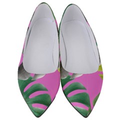 Tropical Greens Pink Leaf Women s Low Heels