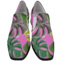 Tropical Greens Pink Leaf Slip On Heel Loafers View1