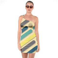 Vintage Desktop Color One Soulder Bodycon Dress