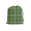 Vintage Green Plaid Drawstring Pouch (Large) View1