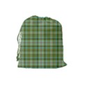 Vintage Green Plaid Drawstring Pouch (Large) View2