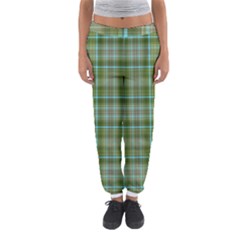 Vintage Green Plaid Women s Jogger Sweatpants