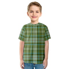 Vintage Green Plaid Kids  Sport Mesh Tee