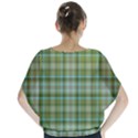 Vintage Green Plaid Batwing Chiffon Blouse View2