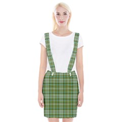 Vintage Green Plaid Braces Suspender Skirt