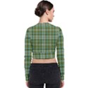 Vintage Green Plaid Long Sleeve Zip Up Bomber Jacket View2