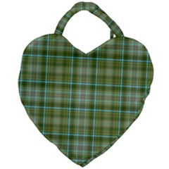 Vintage Green Plaid Giant Heart Shaped Tote