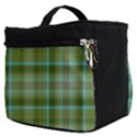 Vintage Green Plaid Make Up Travel Bag (Small) View2