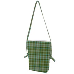 Vintage Green Plaid Folding Shoulder Bag by HermanTelo