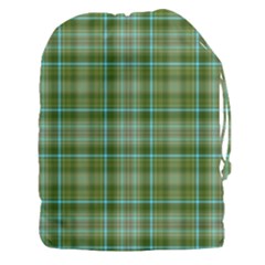 Vintage Green Plaid Drawstring Pouch (xxxl)