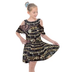 Vintage Style Kids  Shoulder Cutout Chiffon Dress by HermanTelo