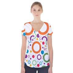 Wallpaper Circle Short Sleeve Front Detail Top