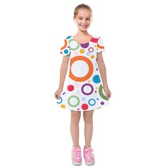 Wallpaper Circle Kids  Short Sleeve Velvet Dress