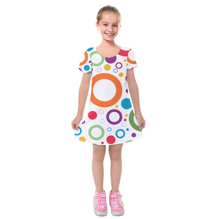 Wallpaper Circle Kids  Short Sleeve Velvet Dress