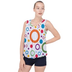 Wallpaper Circle Bubble Hem Chiffon Tank Top by HermanTelo