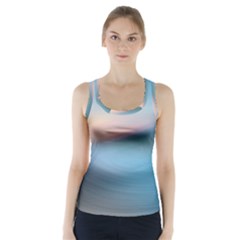 Wave Background Racer Back Sports Top