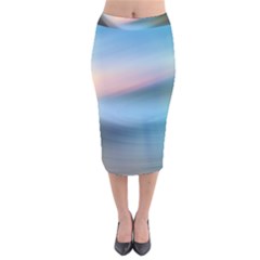 Wave Background Velvet Midi Pencil Skirt