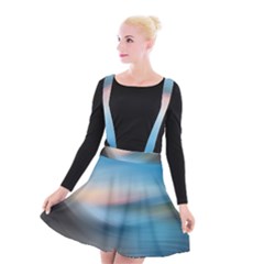 Wave Background Suspender Skater Skirt