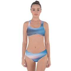 Wave Background Criss Cross Bikini Set